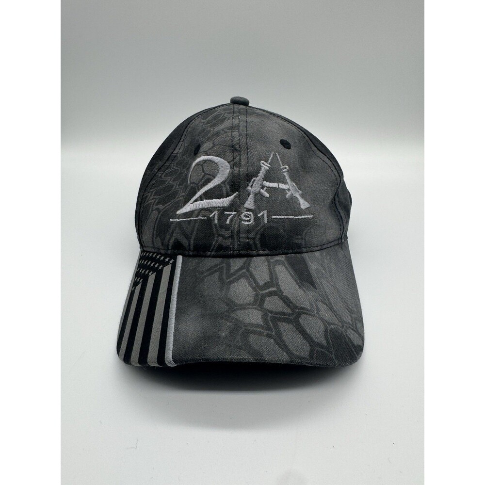 Kryptek 2nd Amendment 1791 2A American Flag Hat OC Black Tactical Cap Adjust